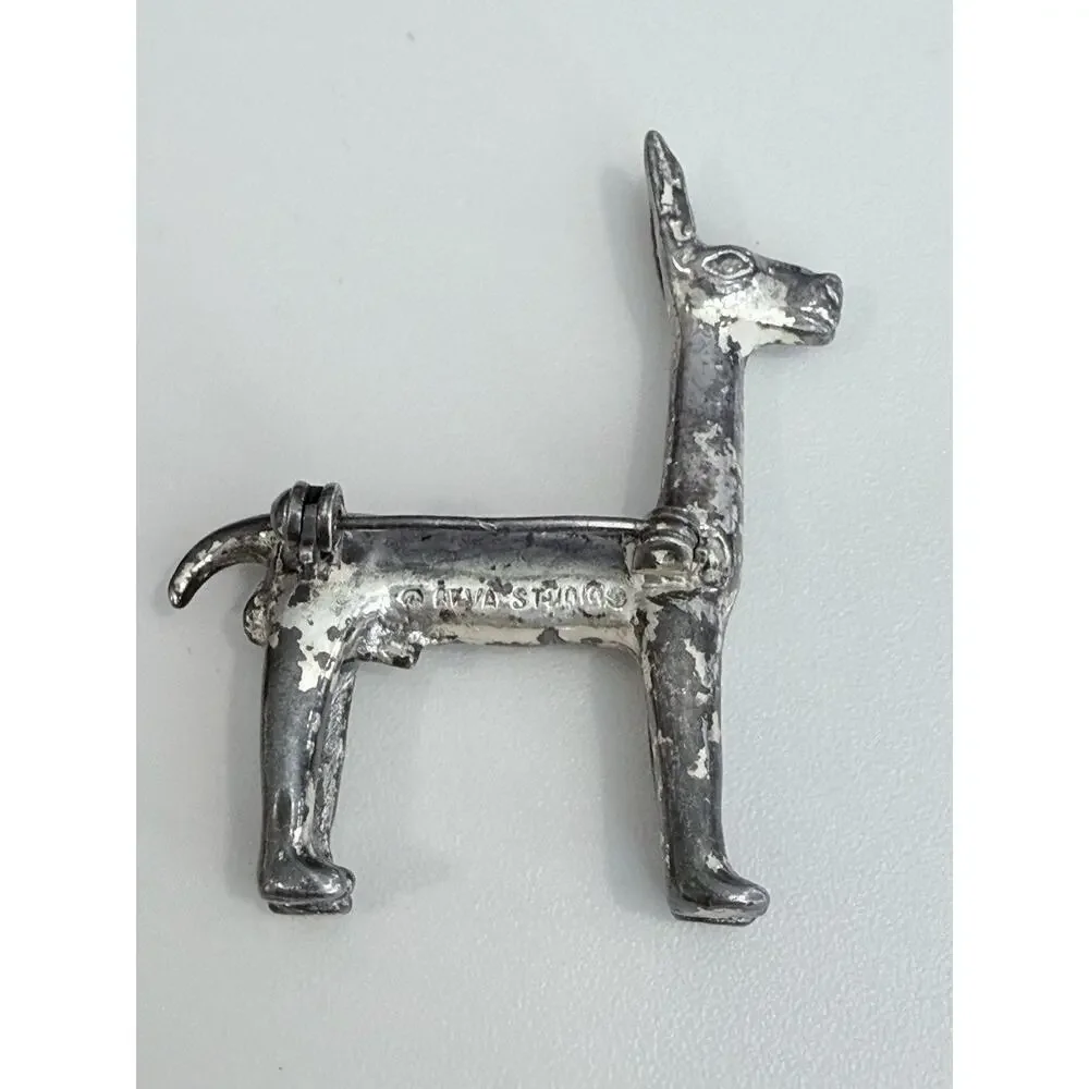 Vintage Alva Studio Silver Plated Pewter Llama Brooch Alpaca Pin Brooch